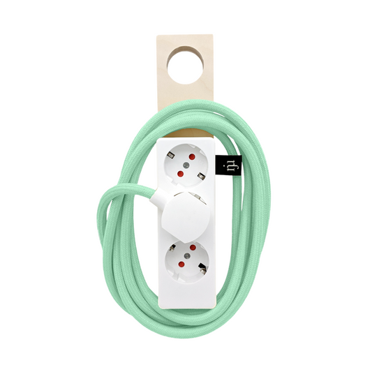 Njustudio Stromer Mini magnetische Steckerleiste weiß mit Textilkabel