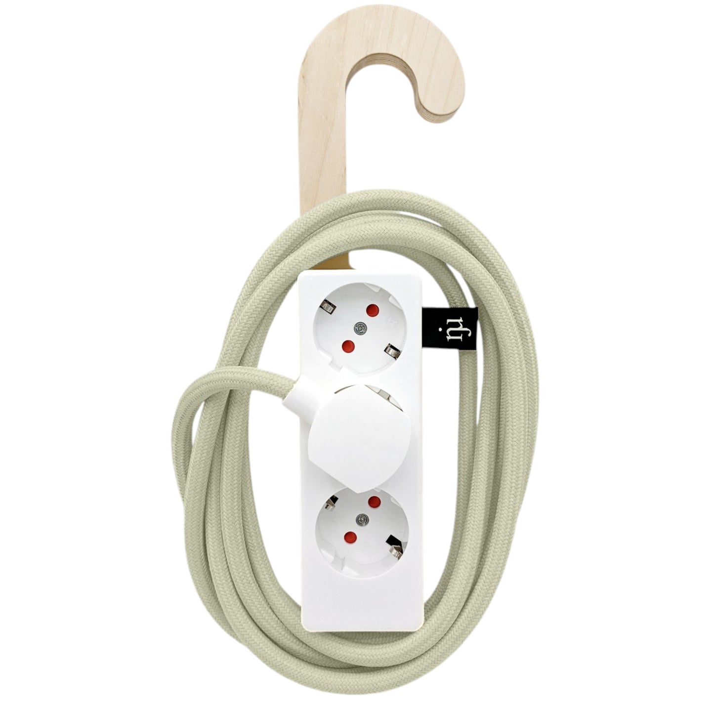 Njustudio Stromer Mini HOOK magnetische Steckerleiste weiß mit Haken