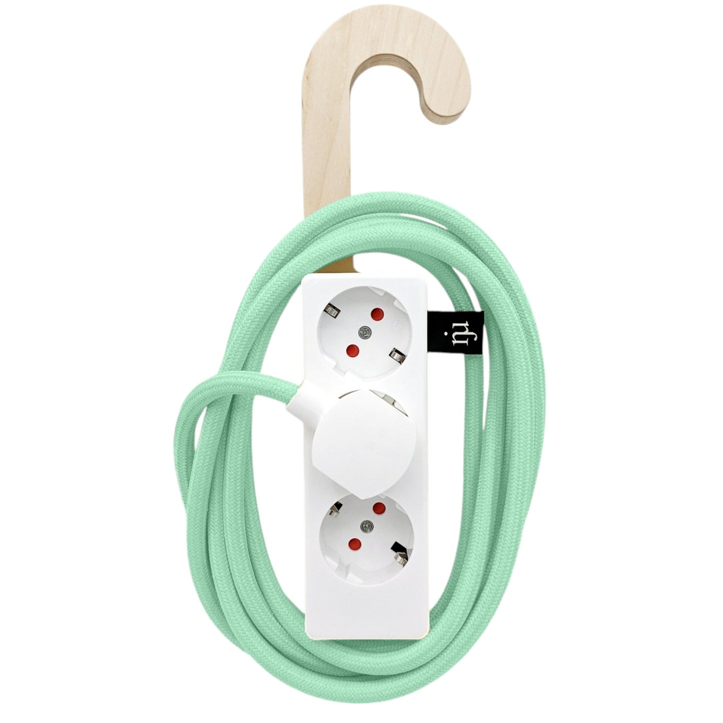 Njustudio Stromer Mini HOOK magnetische Steckerleiste weiß mit Haken