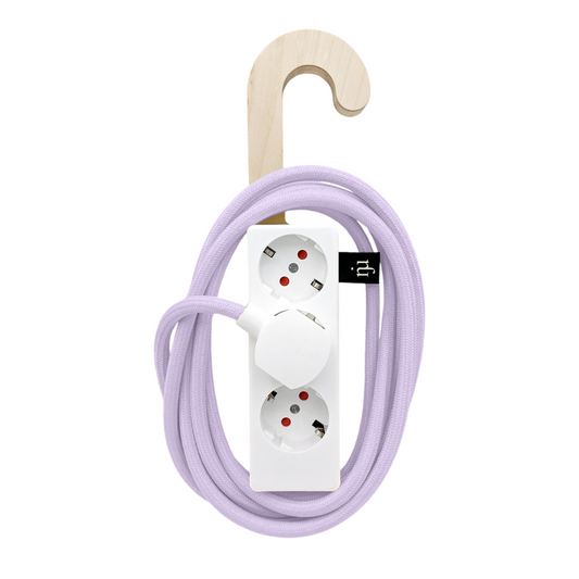 Njustudio Stromer Mini HOOK magnetische Steckerleiste weiß mit Haken