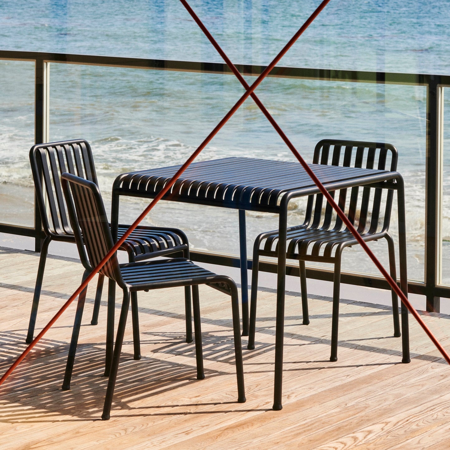 HAY Palissade Table Outdoor-Tisch Stahl 90 x 82,5 H 75 cm