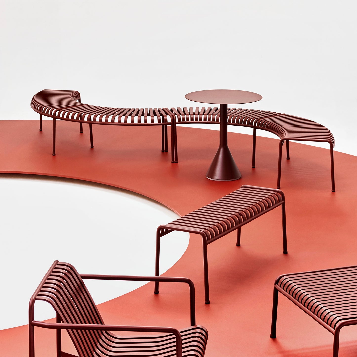 HAY Palissade Low Table Outdoor-Tisch niedrig Stahl 86 x 81 x H 38 cm