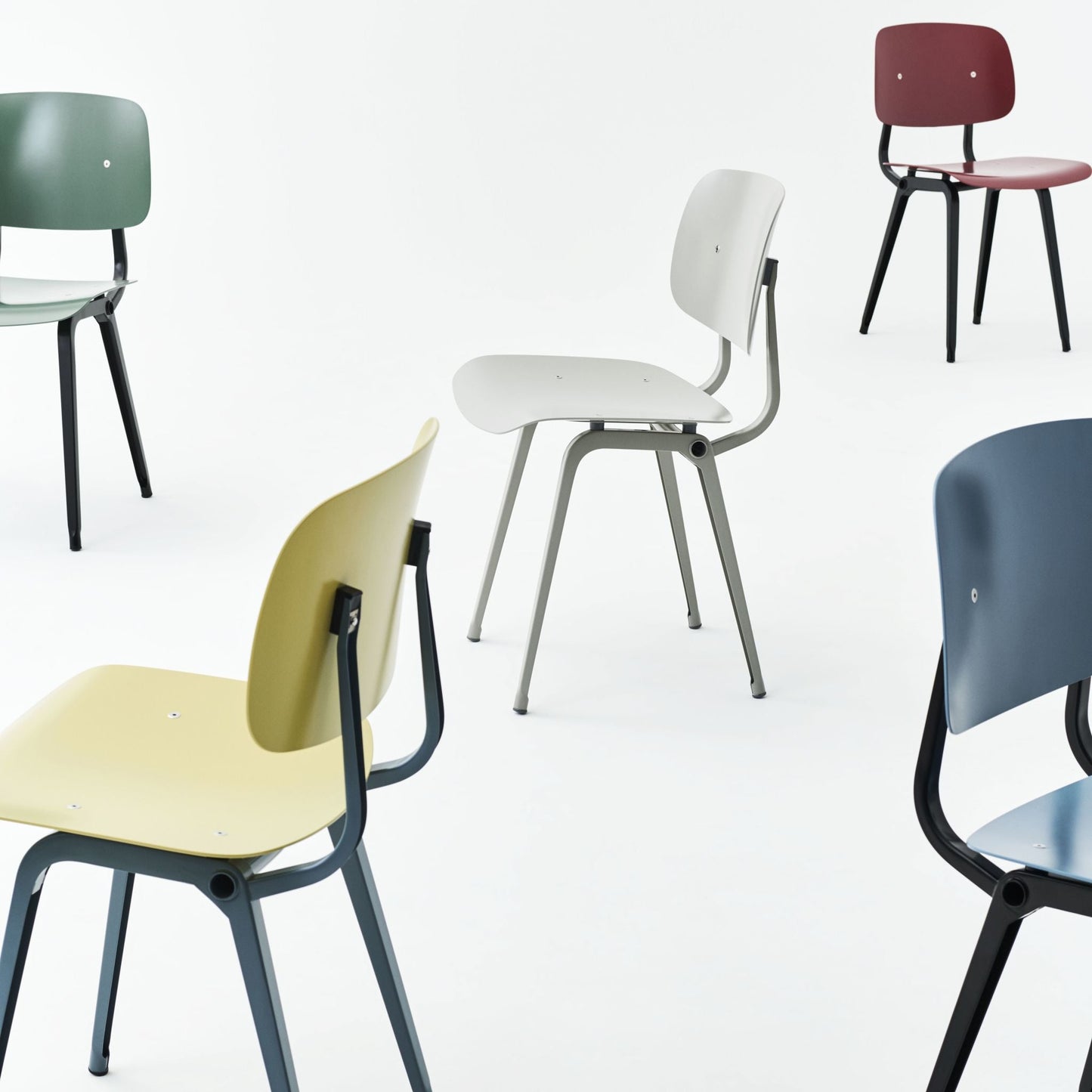 Hay Revolt Chair 4-Fuß-Stuhl Sitz & Rücken ABS-Kunststoff Stahlgestell