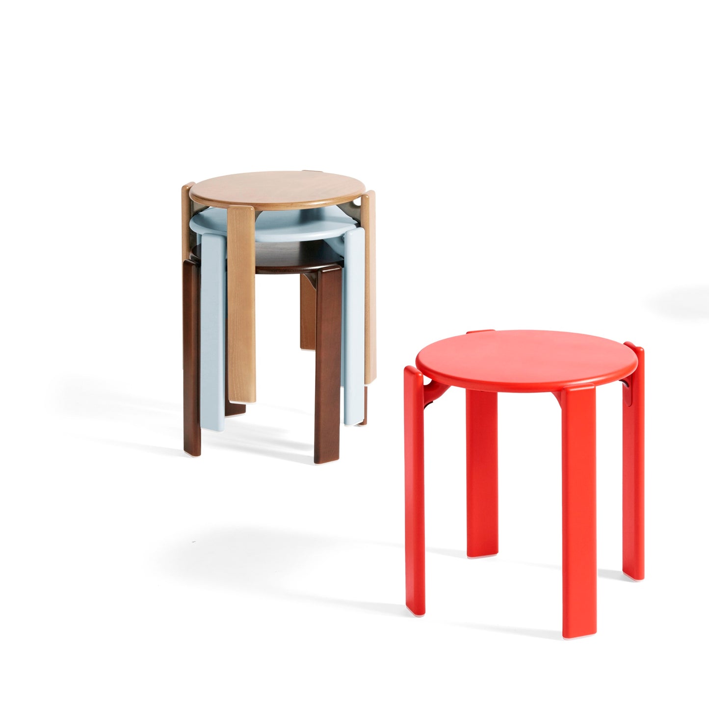 HAY Rey Stool Hocker Buche stapelbar wasserbasiert lackiert
