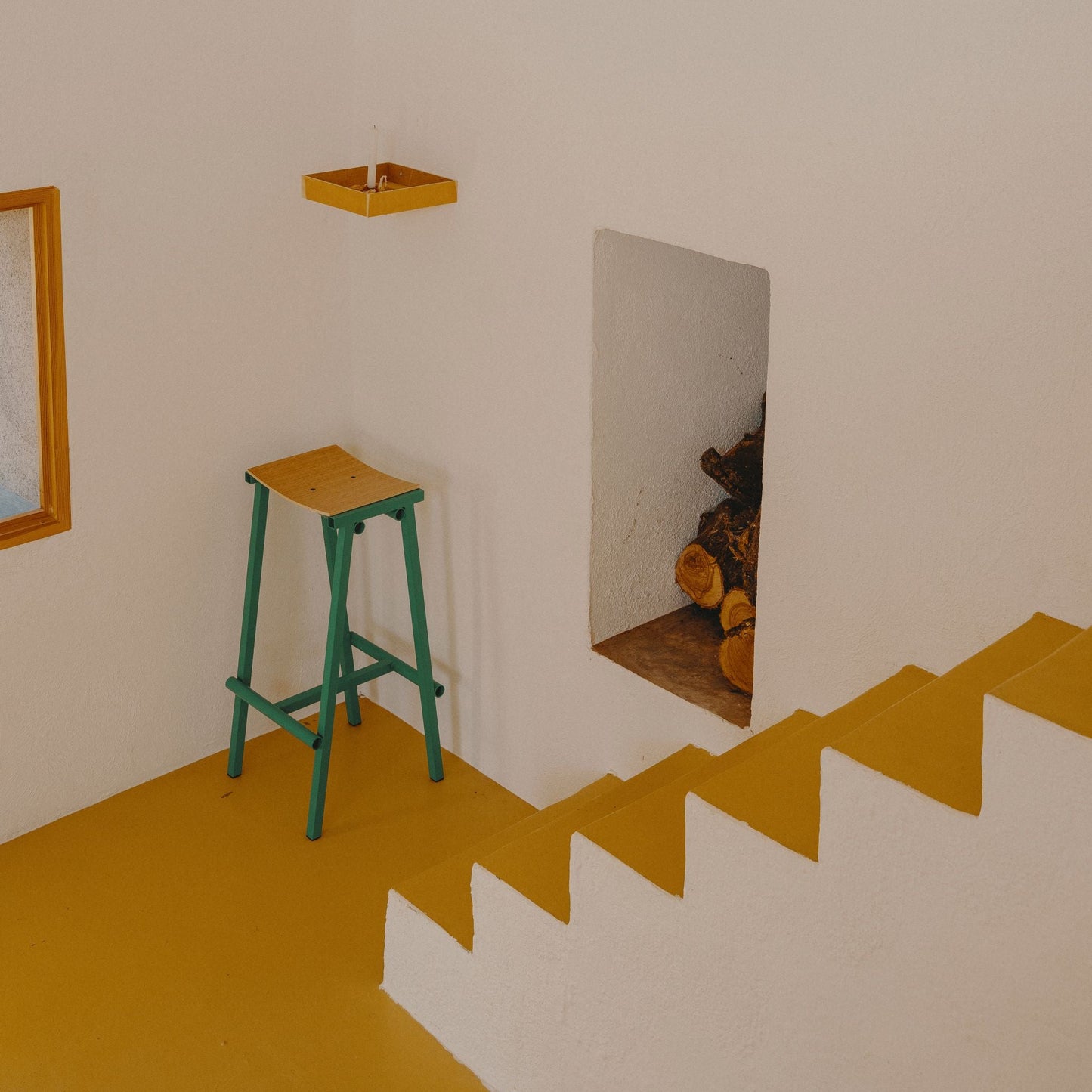 Hay Taburete 8 Barhocker – Eichenfurnier-Sitz und Stahlgestell