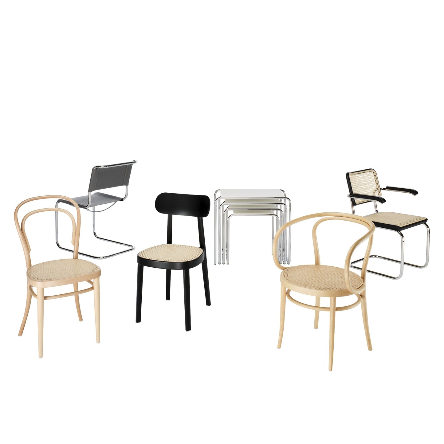 Thonet S 32 V Freischwinger Stuhl Sitz & Rücken Rohrgeflecht