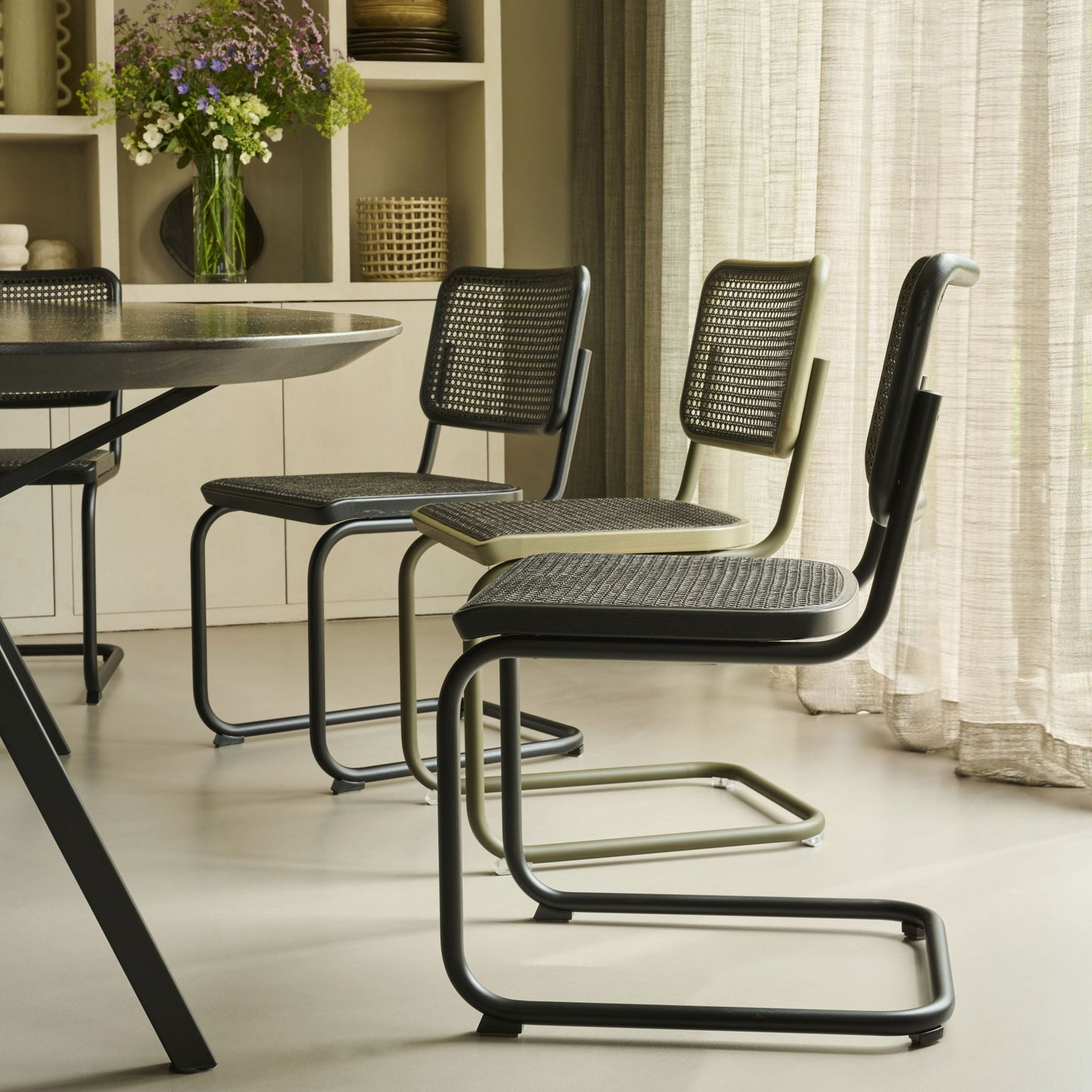 Thonet S 32 V & S 64 V Freischwinger Stuhl Edition Herkner DARK MELANGE