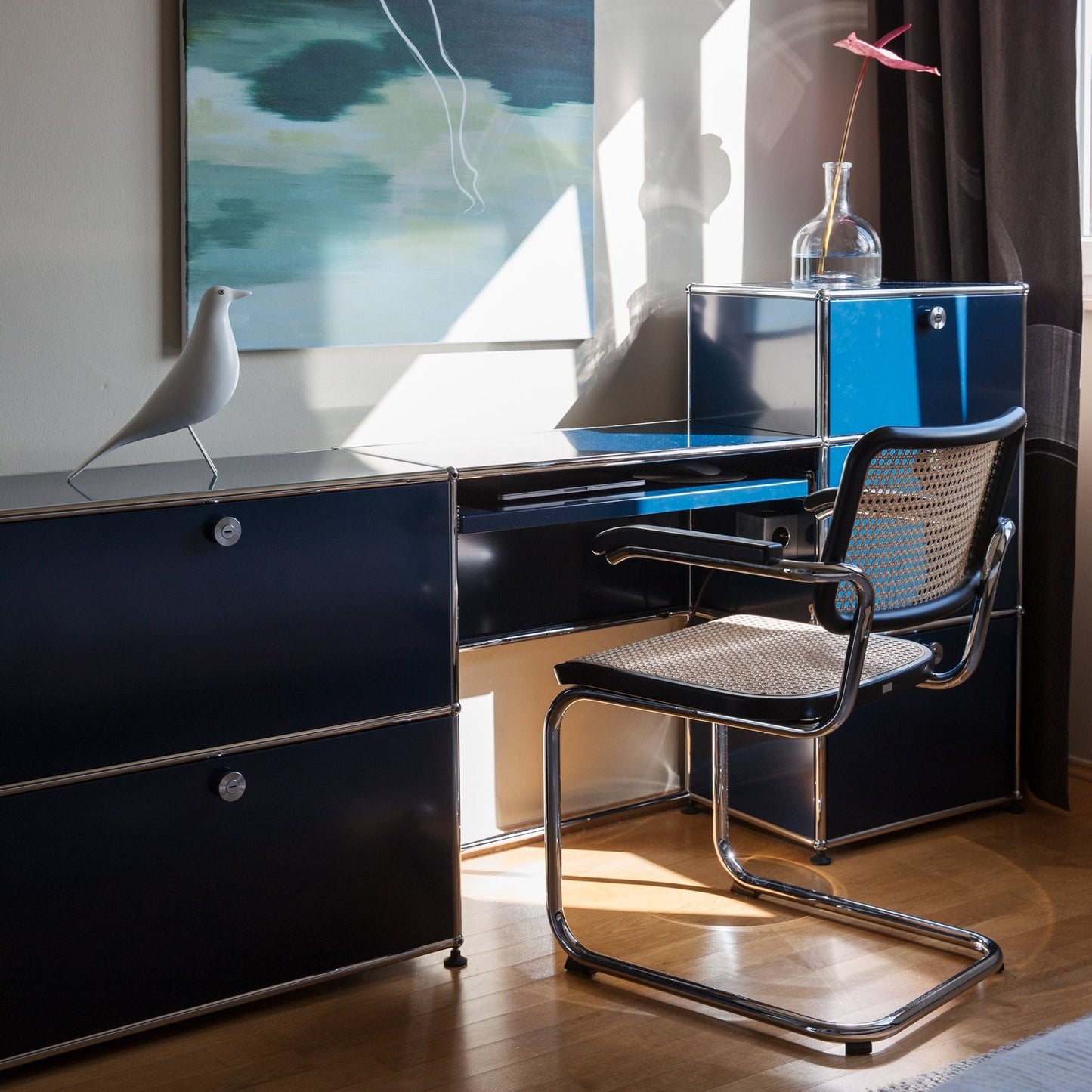 Thonet S 64 V Freischwinger Stuhl mit Armlehnen Sitz & Rücken Rohrgeflecht