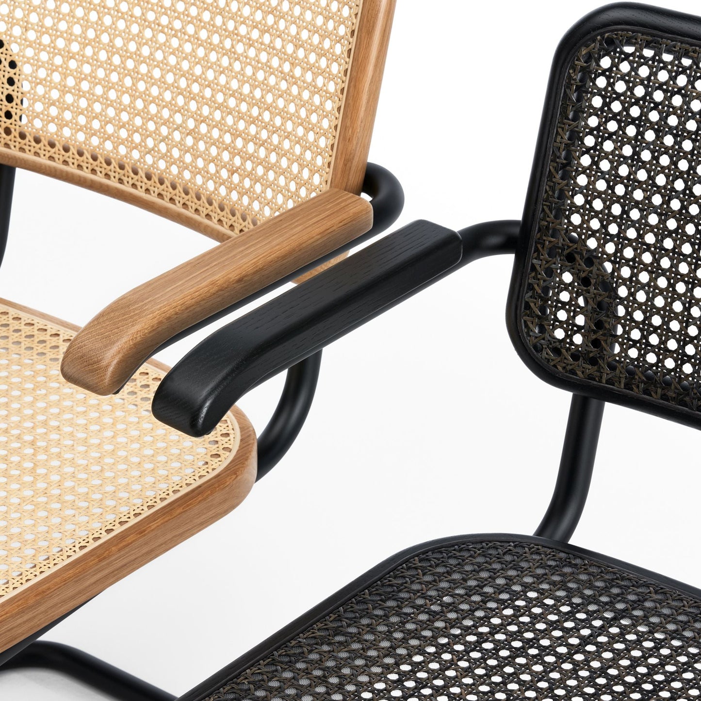 Thonet S 64 V Freischwinger Stuhl mit Armlehnen Sitz & Rücken Rohrgeflecht