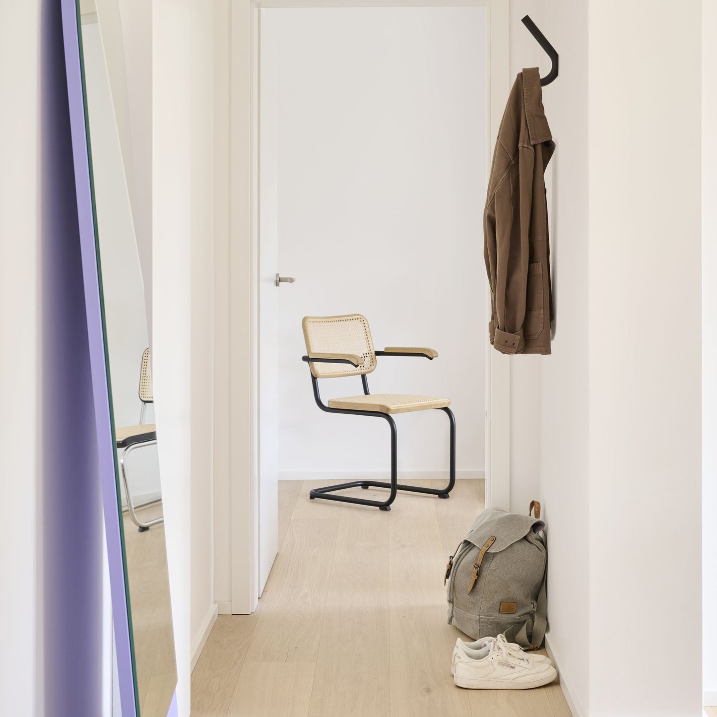 Thonet S 64 V Freischwinger Stuhl mit Armlehnen Sitz & Rücken Rohrgeflecht