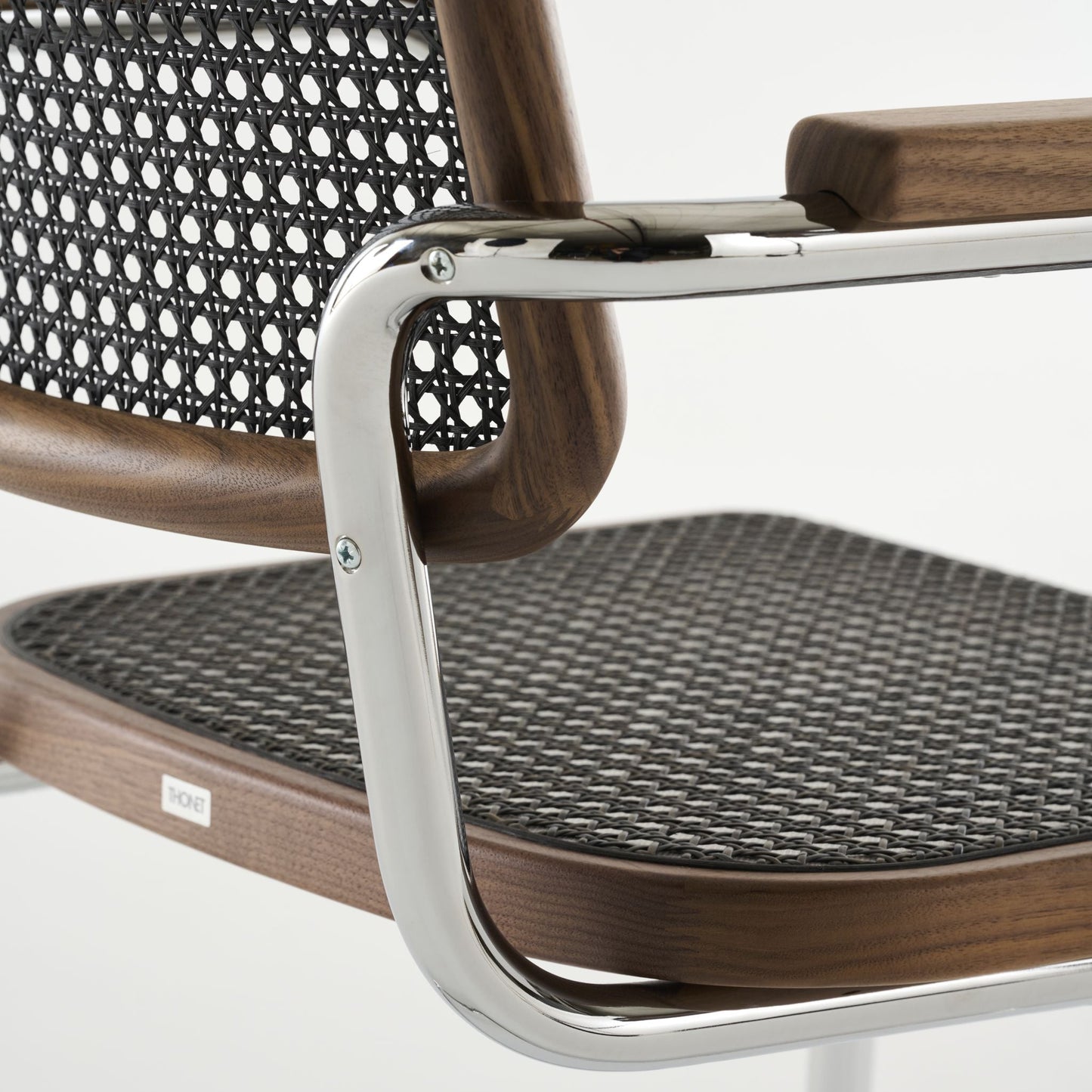 Thonet S 64 V Freischwinger Stuhl mit Armlehnen Sitz & Rücken Rohrgeflecht