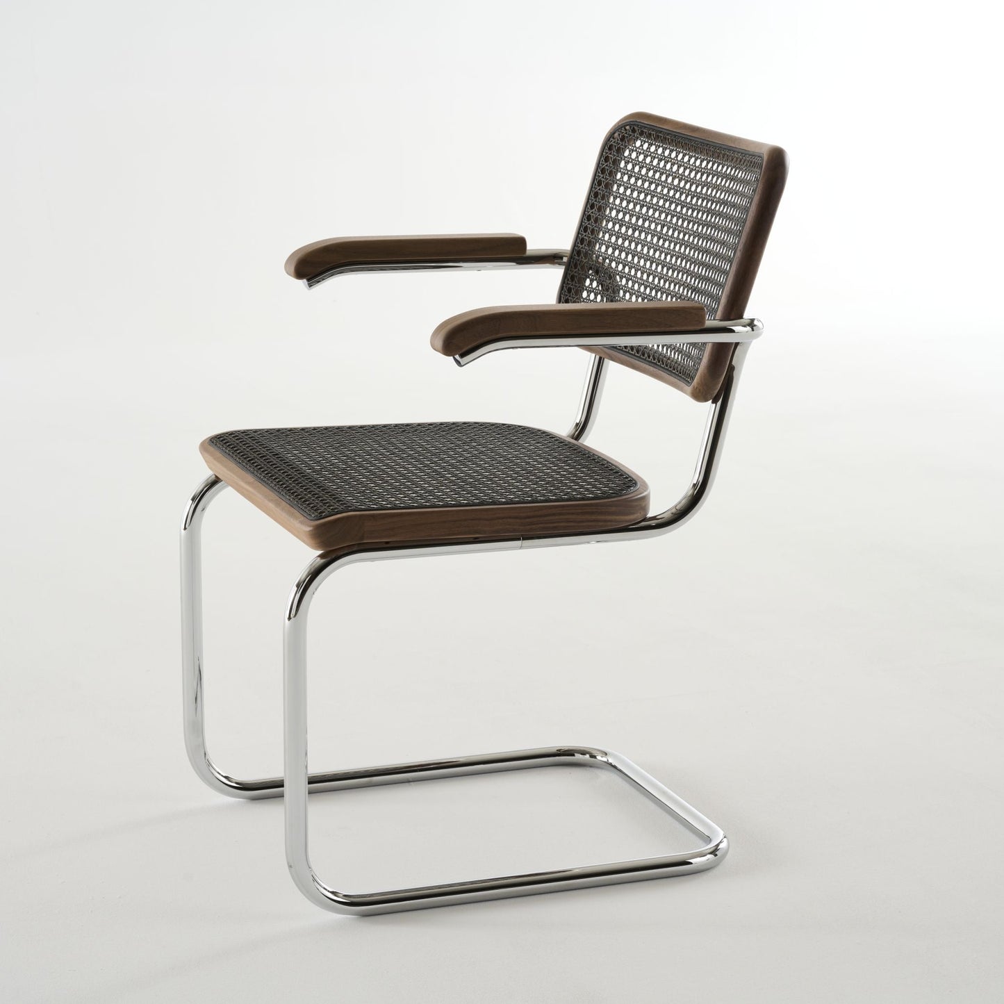 Thonet S 64 V Freischwinger Stuhl mit Armlehnen Sitz & Rücken Rohrgeflecht