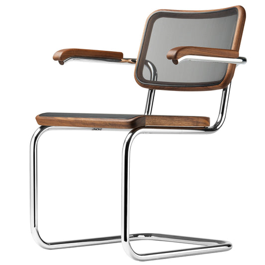 Thonet S 64 N Freischwinger Stuhl mit Armlehnen Sitz & Rücken Netz