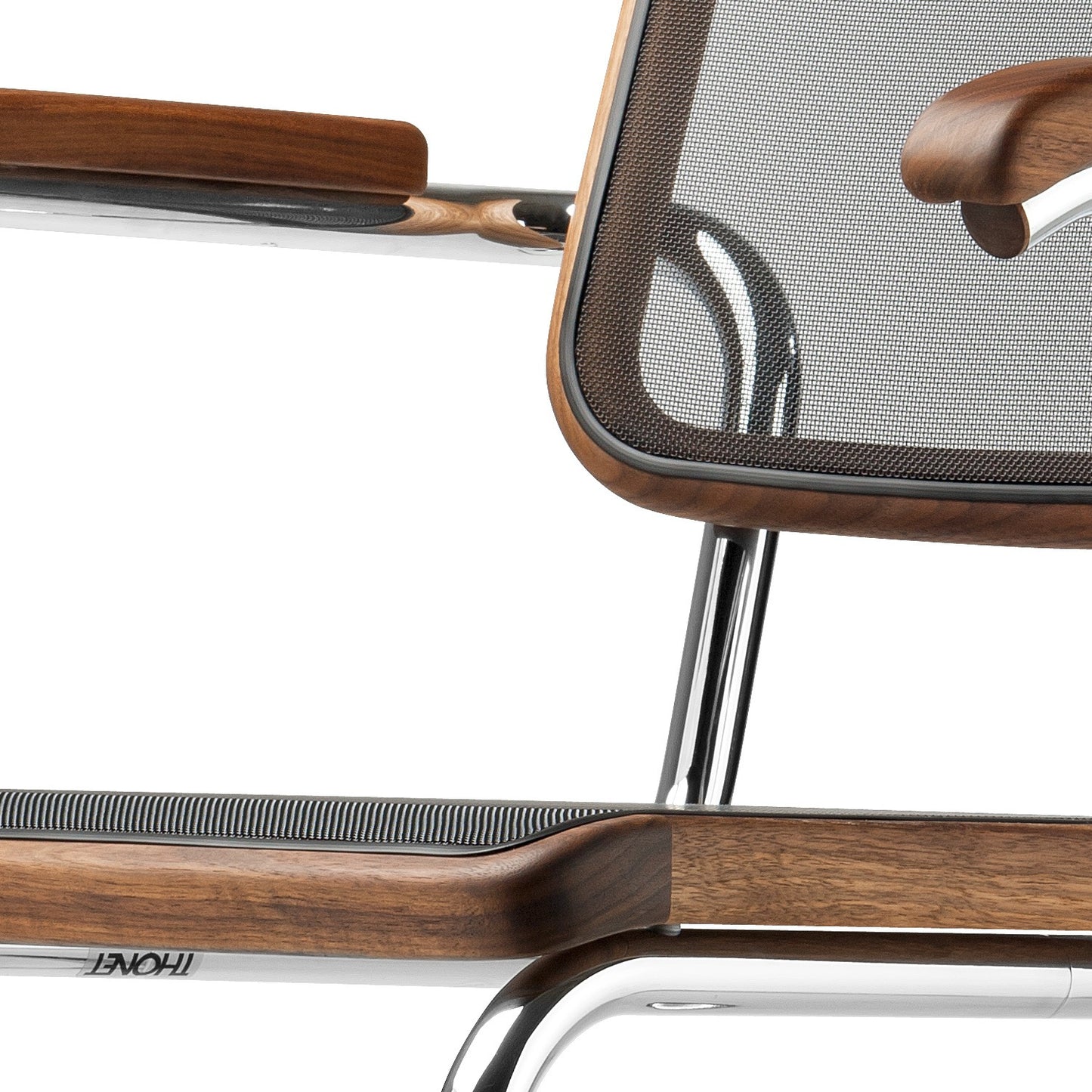 Thonet S 64 N Freischwinger Stuhl mit Armlehnen Sitz & Rücken Netz