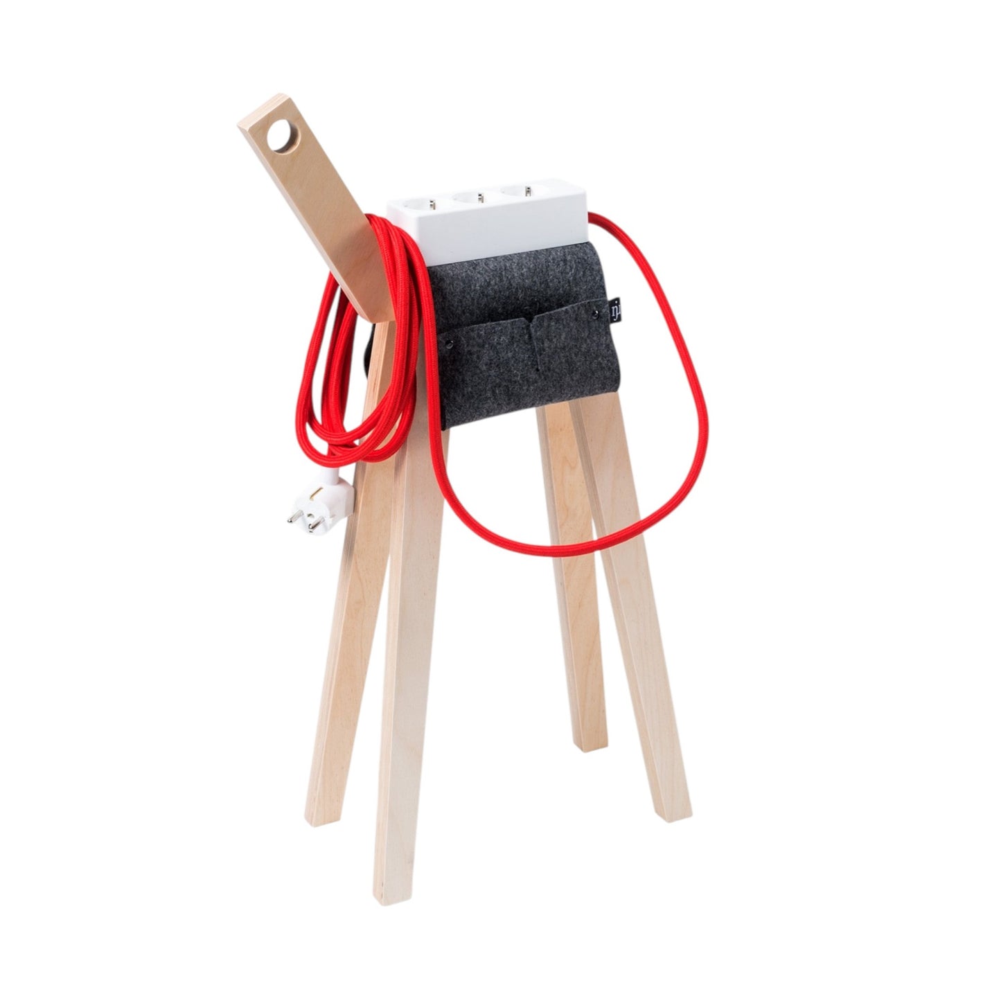 Njustudio Stromer 3fach Steckdose weiß Strommöbel mit Satteltasche